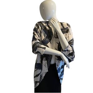 Satva Gray Brush Print Cocoon Wrap